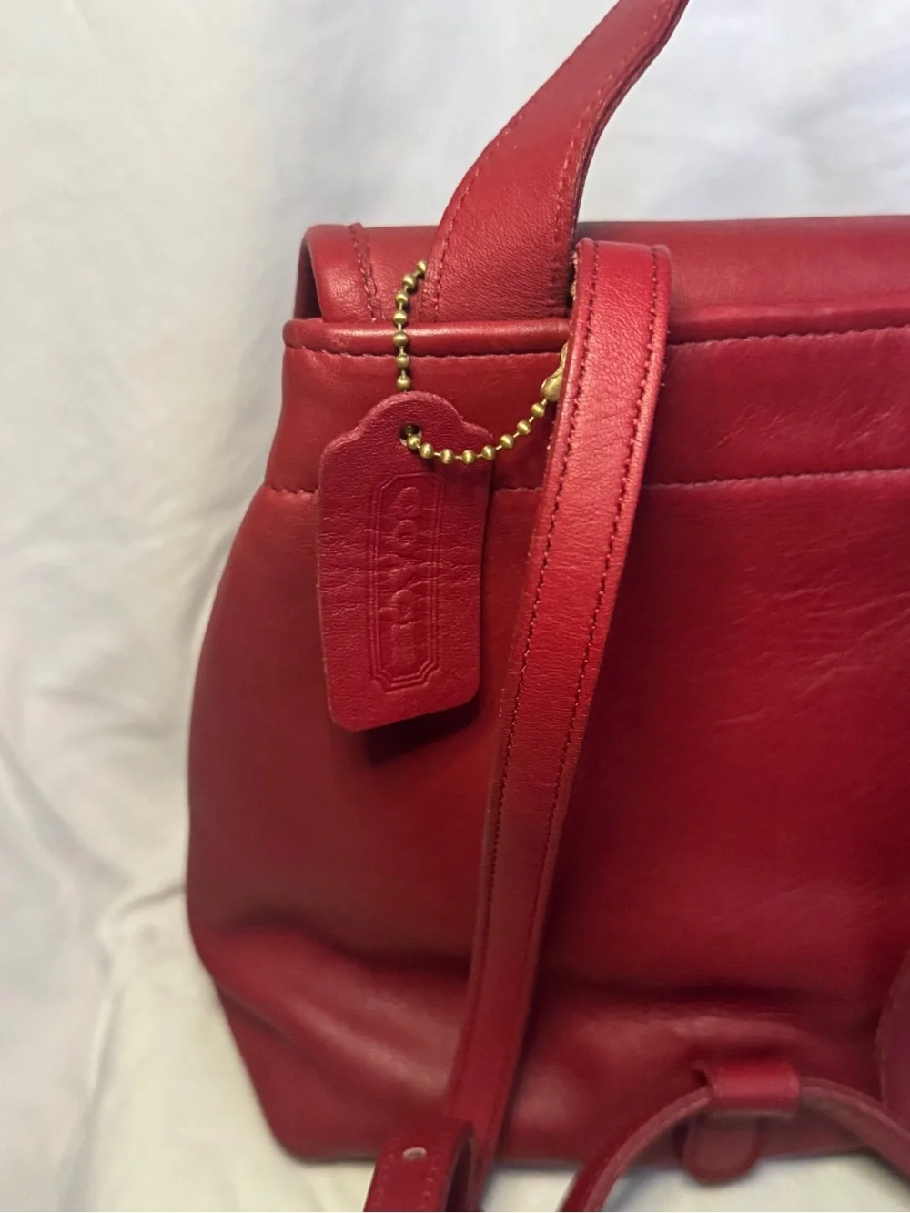 Vintage 1995 Coach Bantam Backpack Red Leather USA Made Daypack
